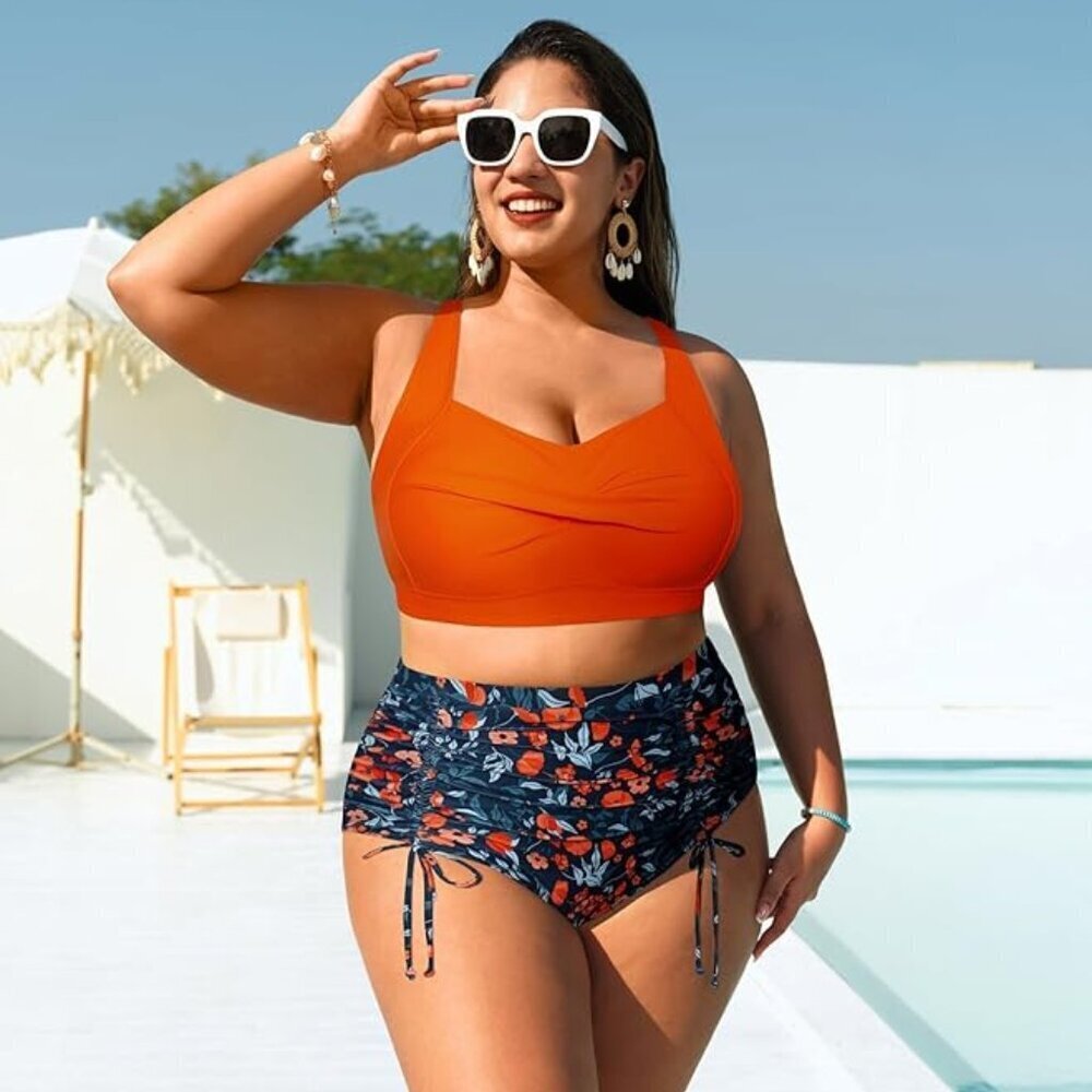 Hanna Nikole Women Plus Size Two Piece Swimsuit Sets